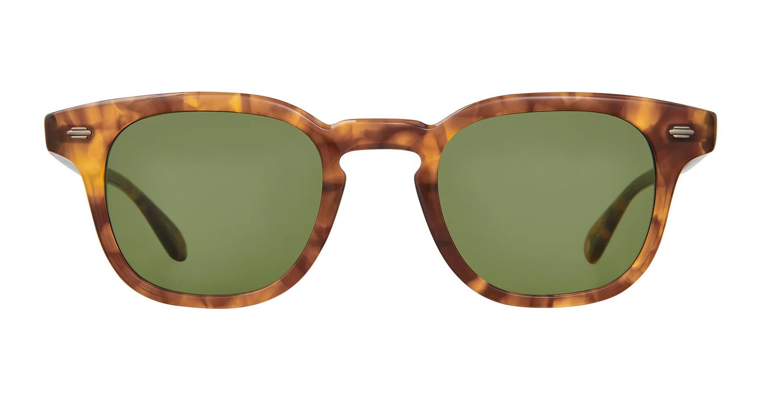 Garrett Leight Sherwood Sun, Color: HTPG Hazel Tortoise/Pure Green, Size: 47-25-145-39