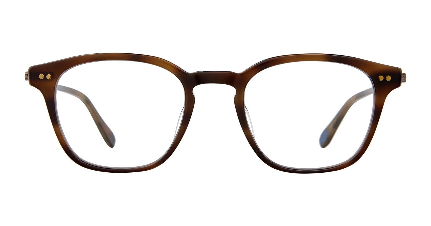 Garrett Leight Clark J, Color: COO-ATG Coastal Oak-Antique Gold, Size: 48-22-145-40