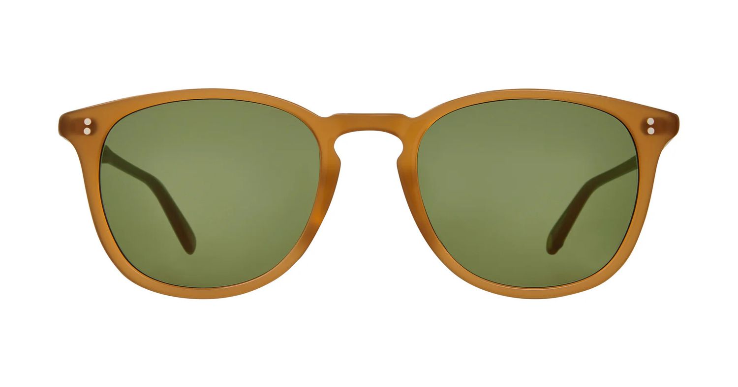 Garrett Leight Kinney Sun, Color: SUS/SFPGN Summer Sun/Semi-Flat Pure Green, Size: 49-22-145-41