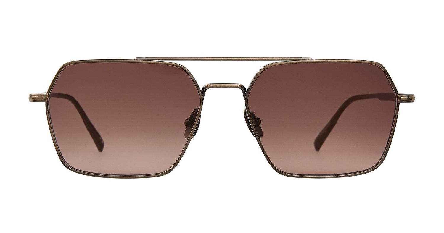 Garrett Leight Alta Sun, Color: ATG/SFAUG Antique Gold/Semi-Flat Auburn Gradient, Size: 57-17-148-43