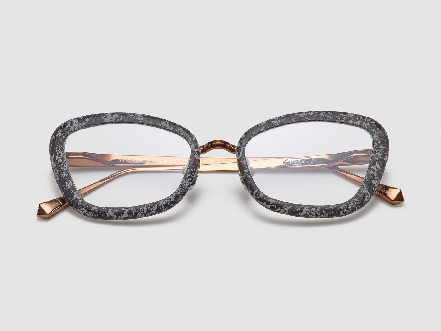 Press Stingray Marble Optical, Color: Black Marble / Rose Gold - ST007