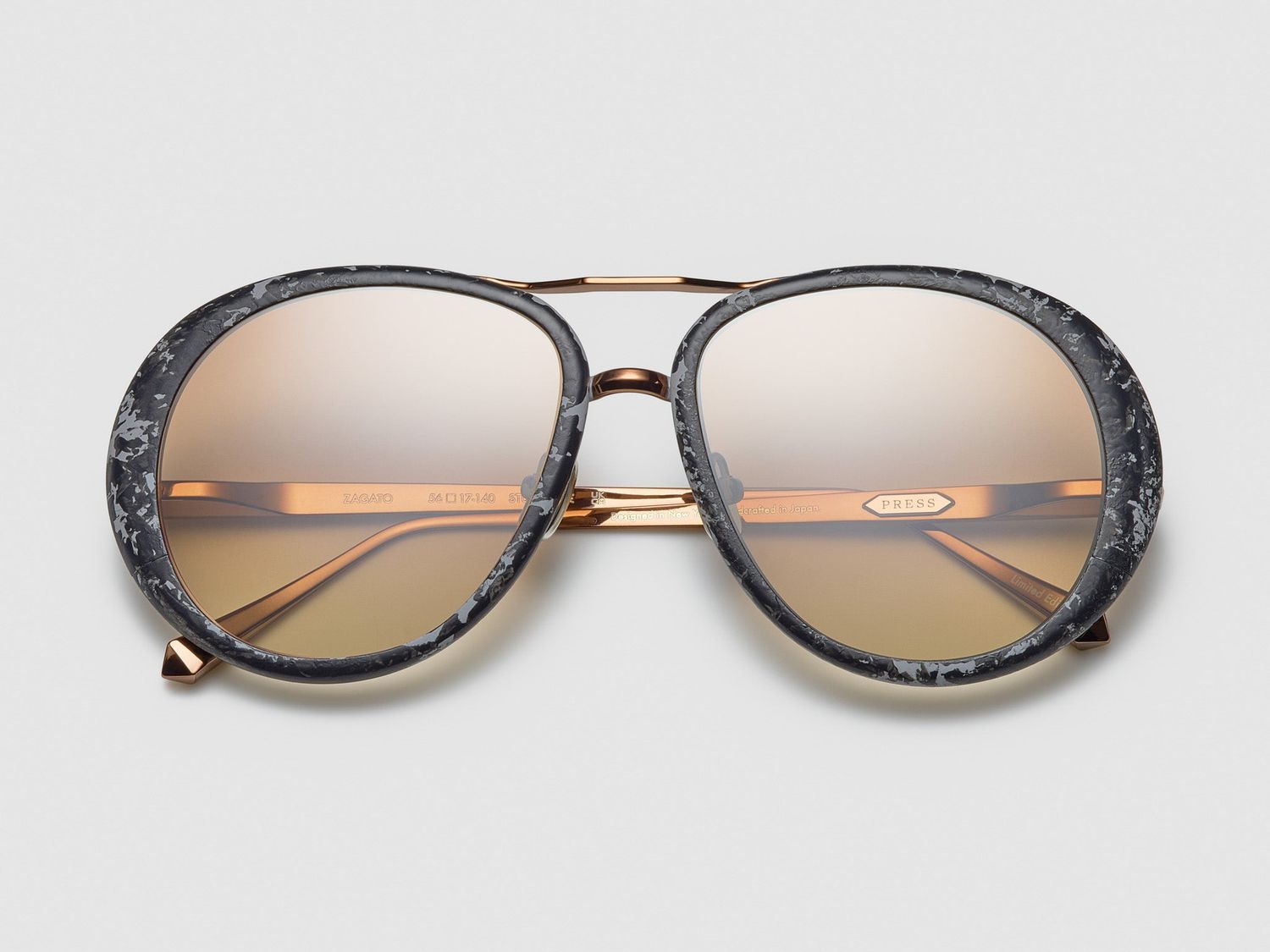 Press Zagato Marble, Color: Black Marble / Rose Gold - ST007
