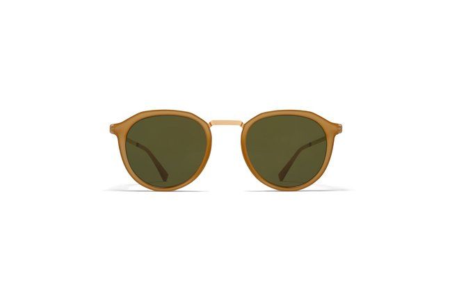Mykita Paulson Sun, Color: Glossy Gold/Brown Dark Brown - A56