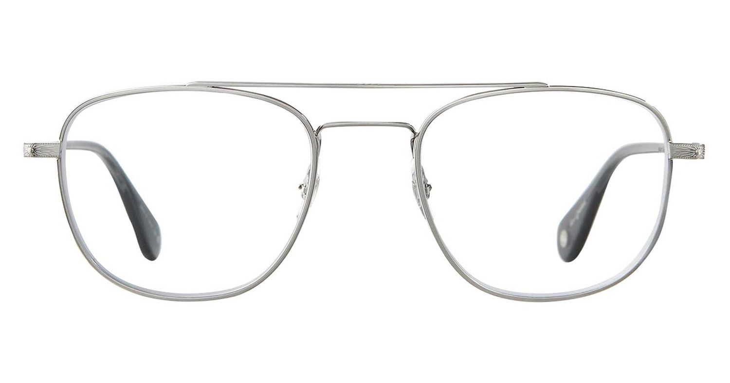 Garrett Leight Clubhouse II, Color: BS-SGY Brushed Silver-Sea Grey, Size: 51-21-145-42