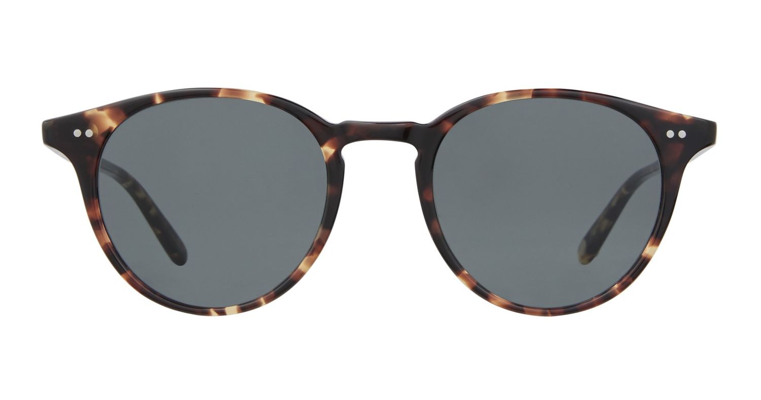 Garrett Leight Clune Sun, Color: AGT/SFPBS Agate Tortoise/Semi-Flat Pure Blue Smoke, Size: 47-22-145-43