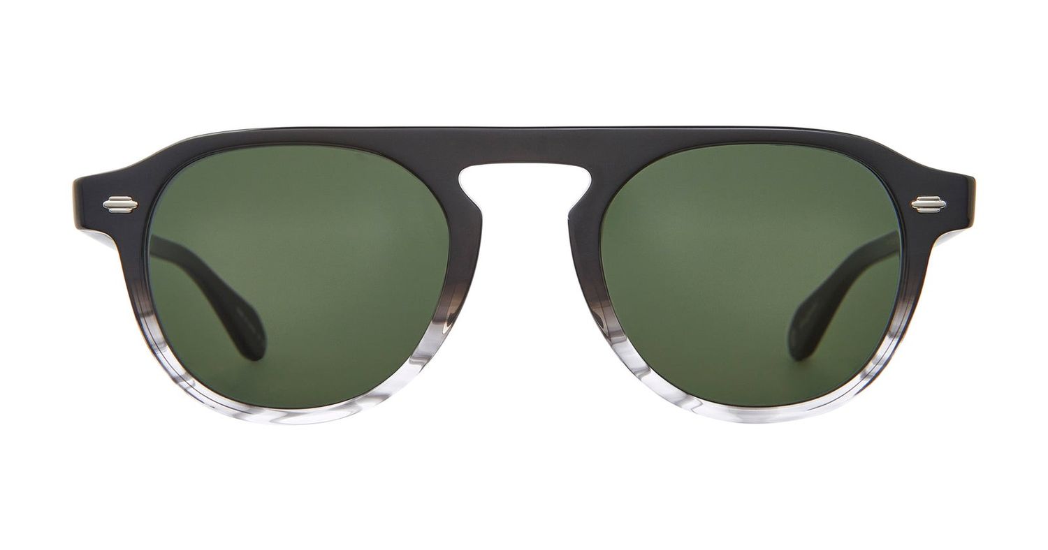 Garrett Leight Harding Sun, Color: GQRTZ/SFPG15 Grey Quartz/Semi-Flat Pure G15, Size: 47