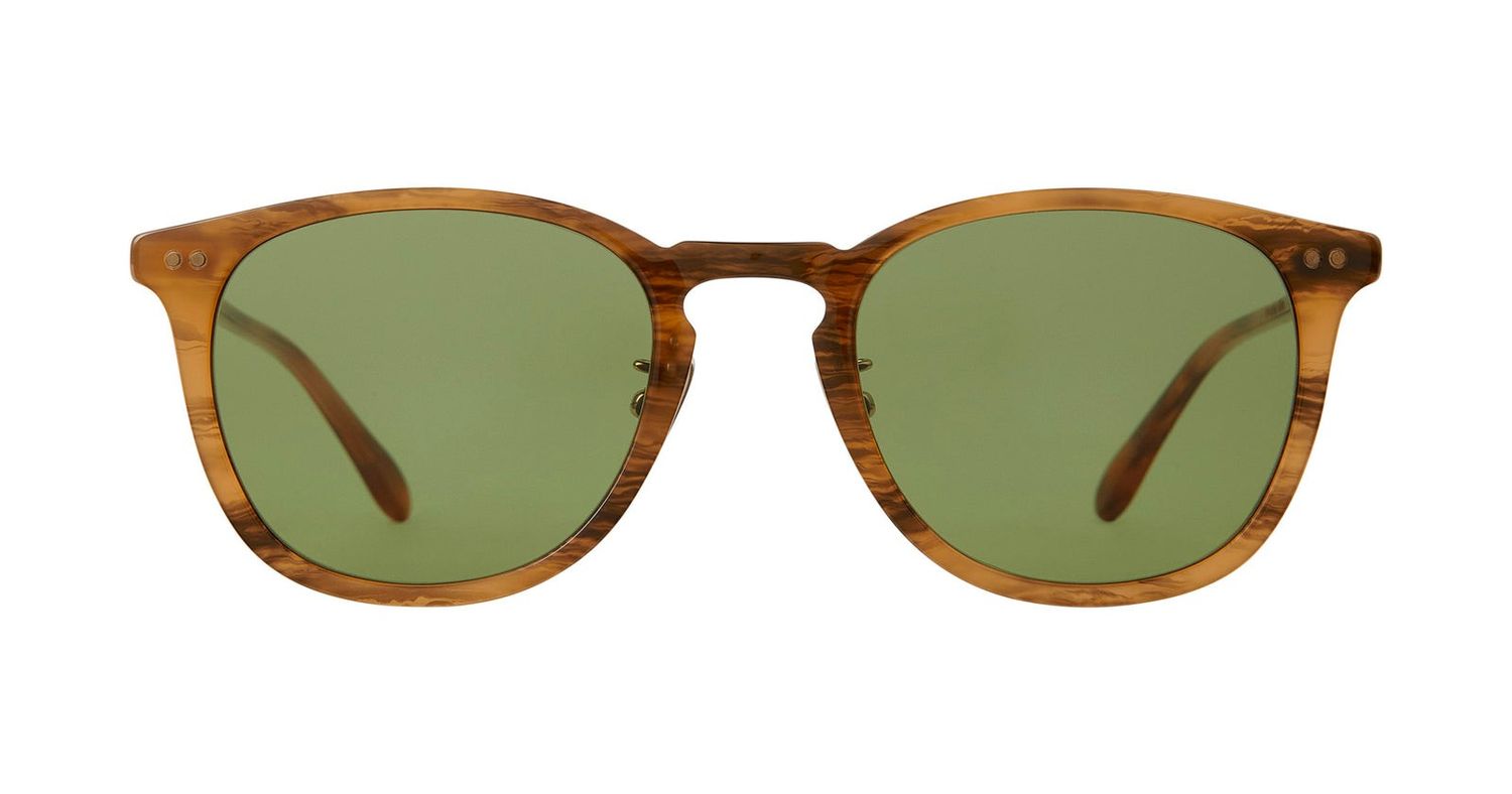 Garrett Leight Kinney J Sun, Color: SRT/PGN Sunrise Tortoise/Pure Green, Size: 49