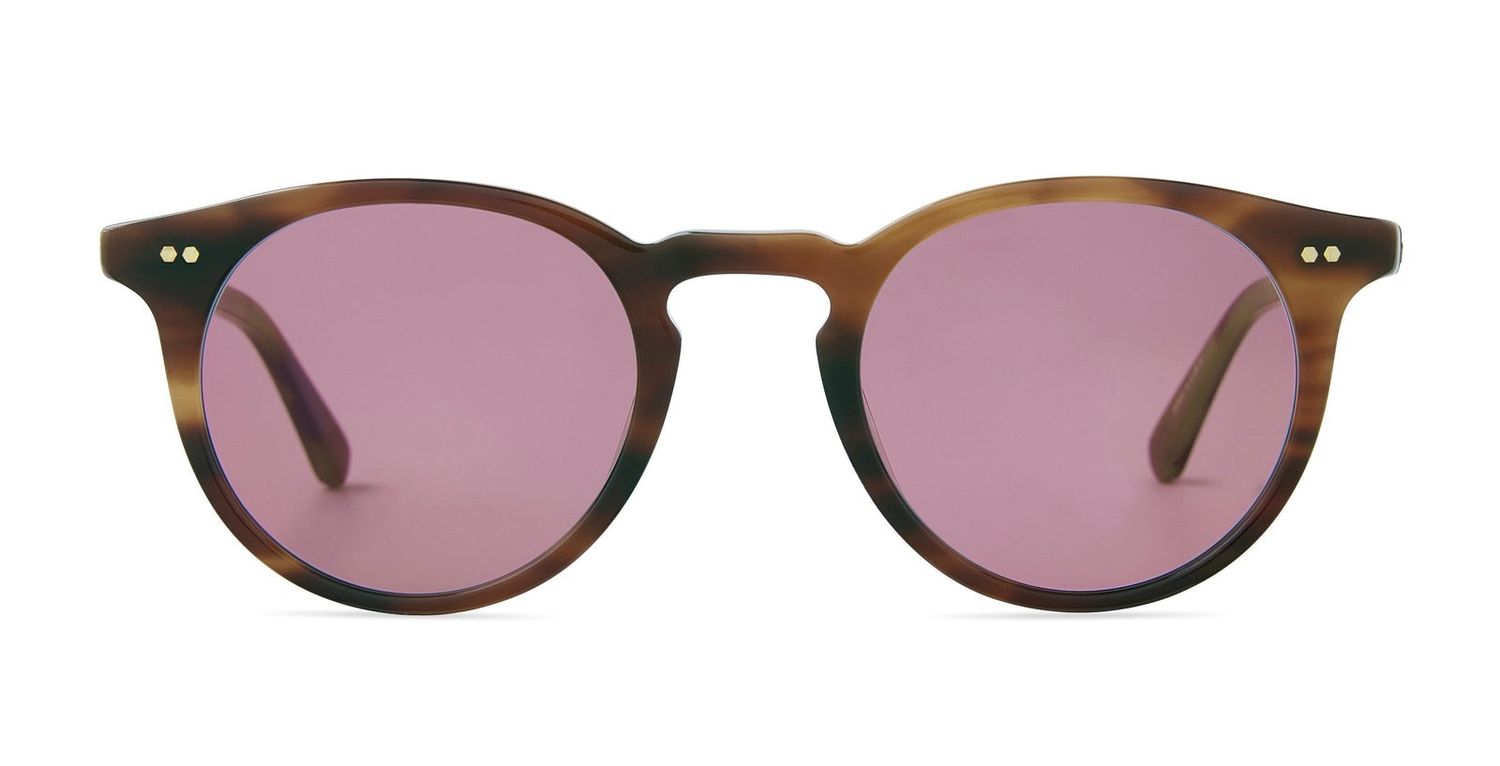 Garrett Leight Luckman S, Color: MOTT-ATG/ROMA Moth Tortoise-Antique Gold/Royal Maroon, Size: 47
