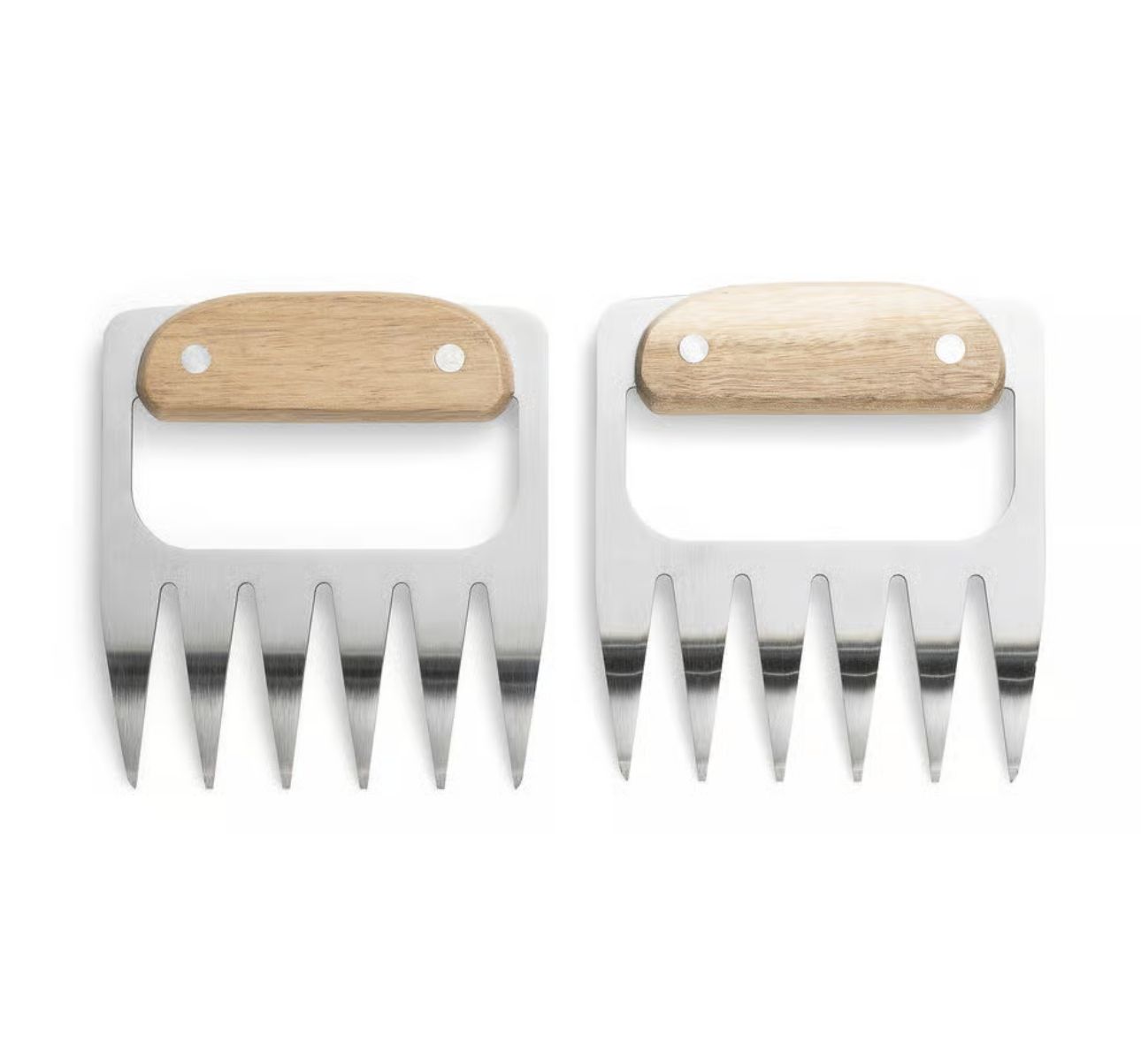STAINLESS STEEL MEAT SHREDDING BEAR CLAWS WITH ACACIA WOOD HANDLES