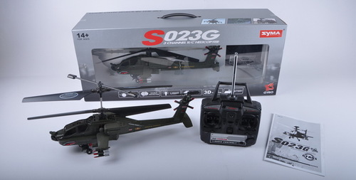 Remote Control R/C Syma S023g Army Military Gryo Battle RC Helicopter