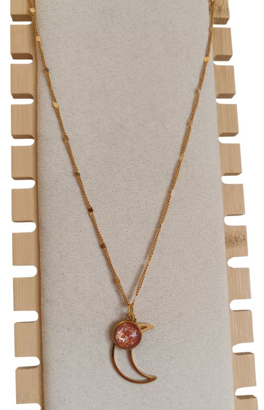 Collier Galaxie lune , Corail