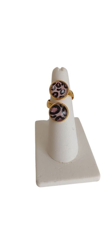 Bague Galaxie double, leopard duo