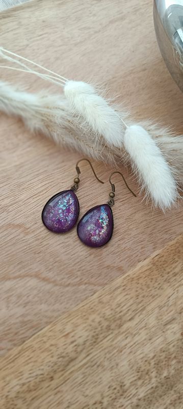 Boucles d&#39;oreilles gouttes Galaxie