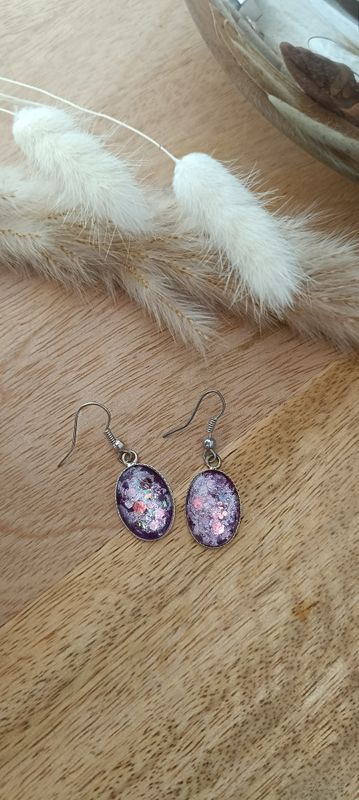 Boucles d&#39;oreilles Galaxie Améthyste