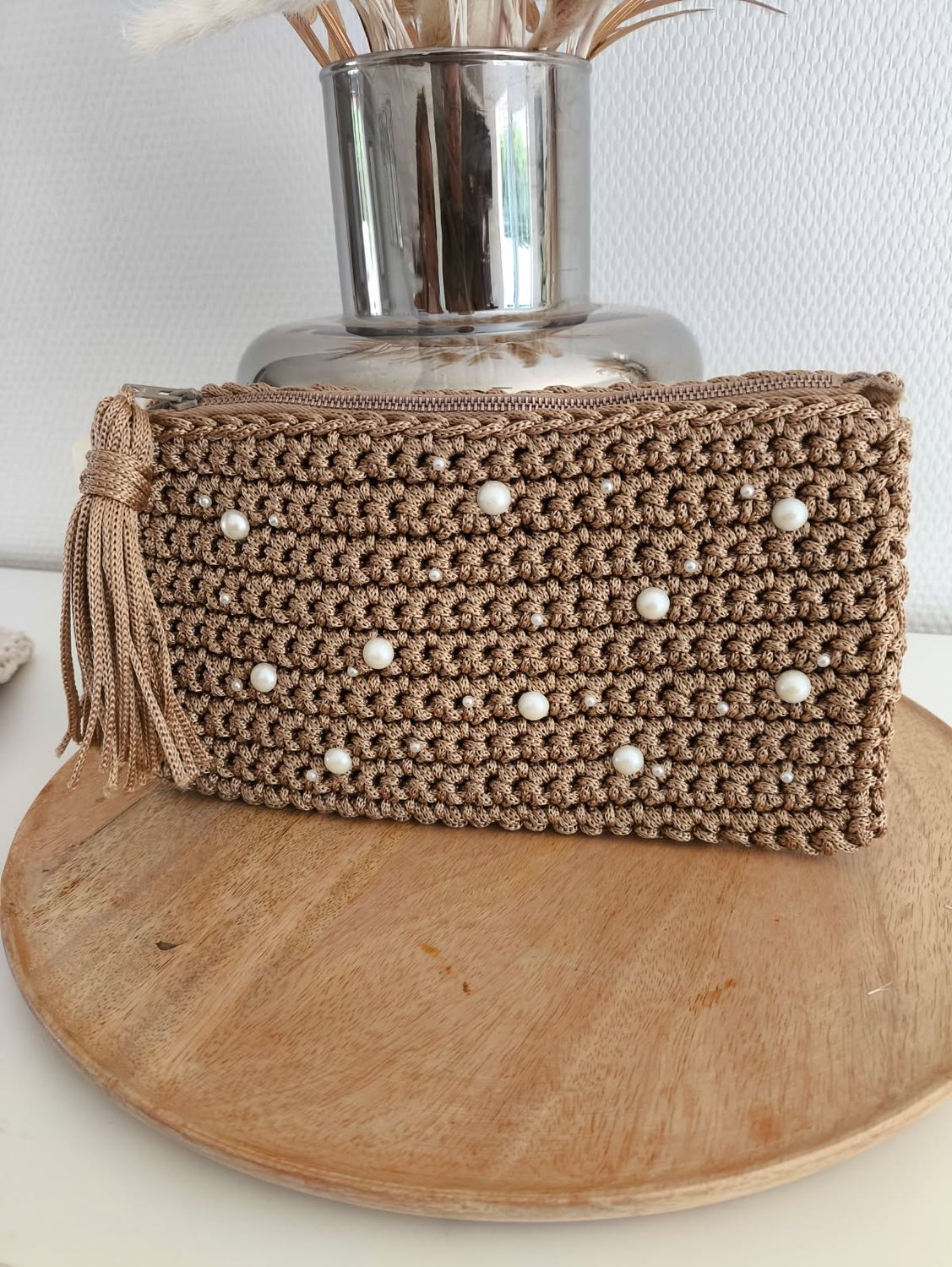 POCHETTE &quot;PERLA&quot; moka