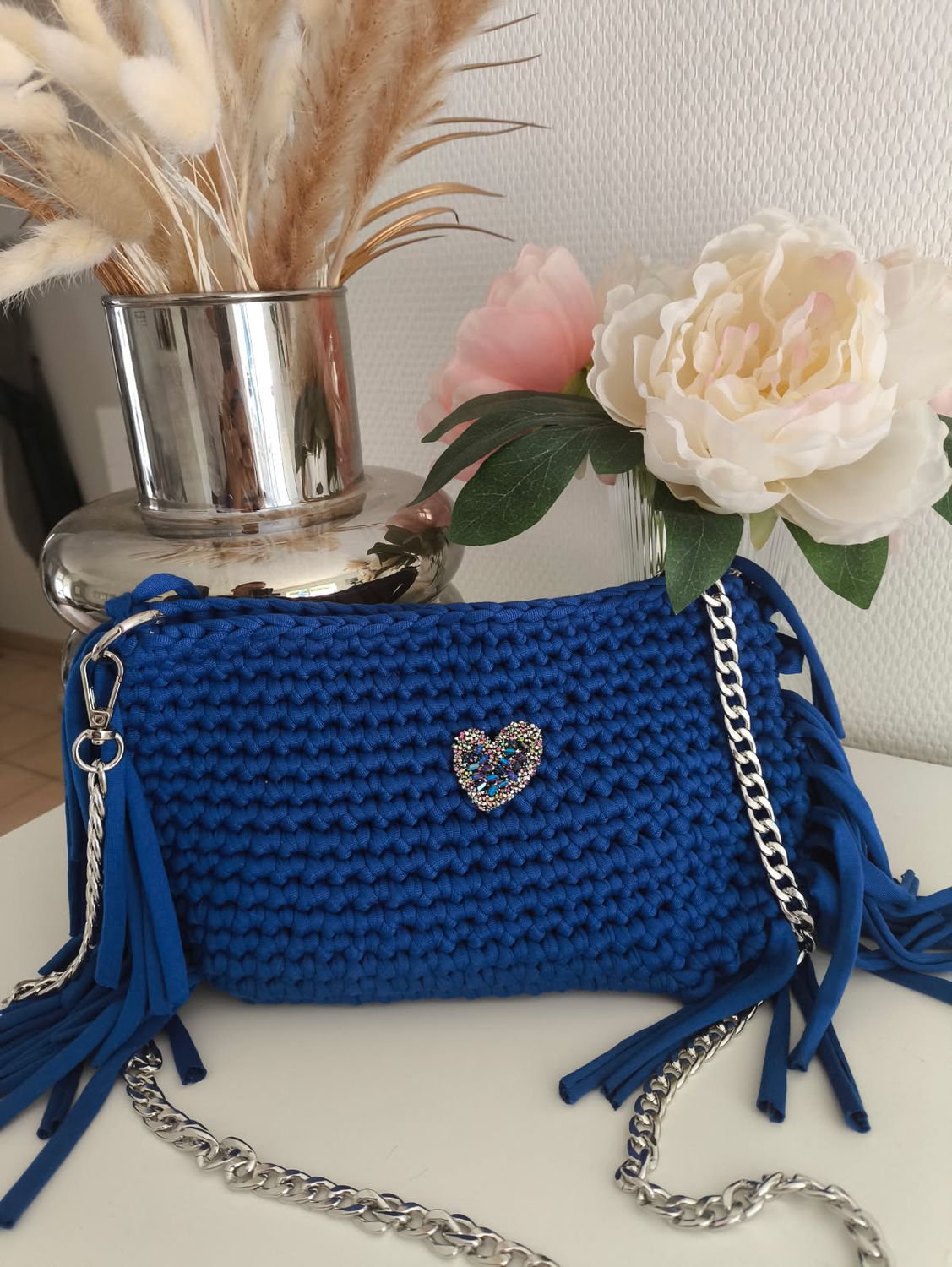 Sac à main &quot;Bohème Chic&quot; indigo
