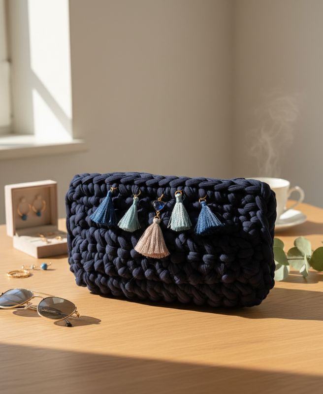 Pochette pampilles bijou bleu nuit