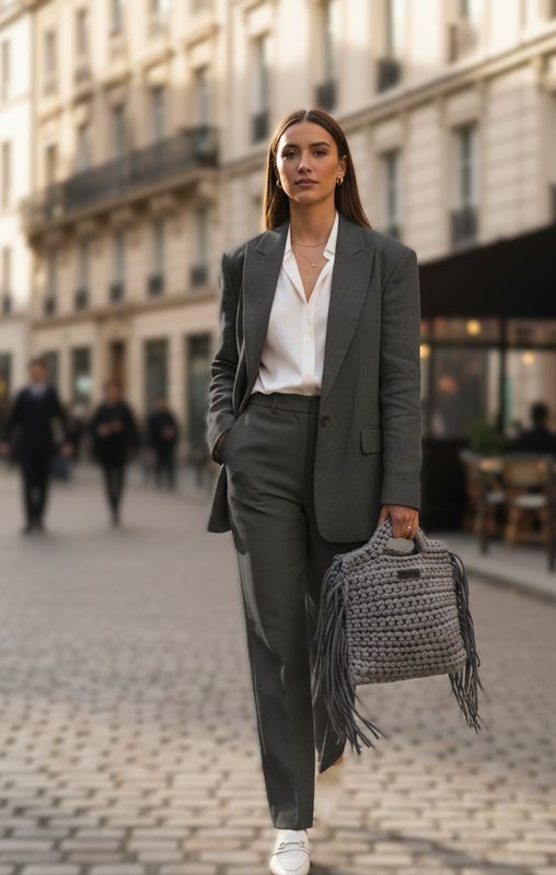 Sac à main  Bohème gris