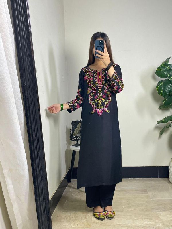 Embroidered Linen Shirt and Trouser