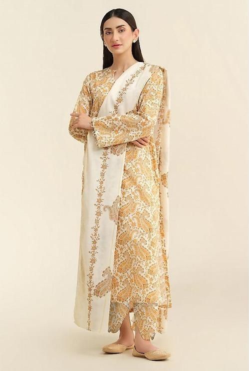 Unstitched printed suit - 3pc