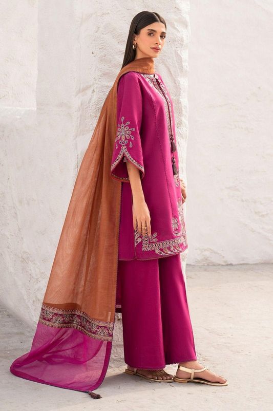 Unstitched embroided suit - 3pc