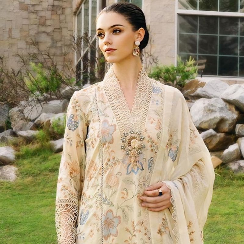 Lawn Embroidered Suit - 3pc
