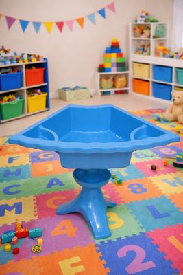 Blue snow station with snow &amp; toys (no chairs)