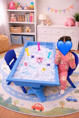 Large blue snow station