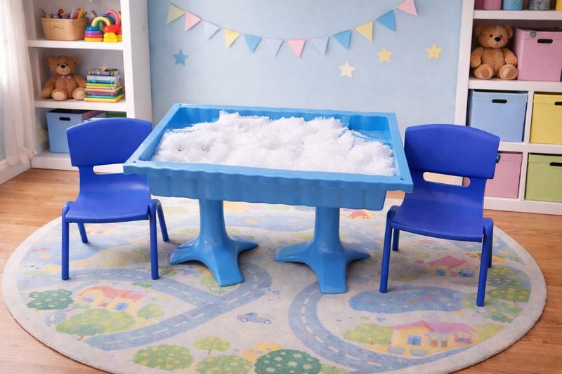 Large blue snow station