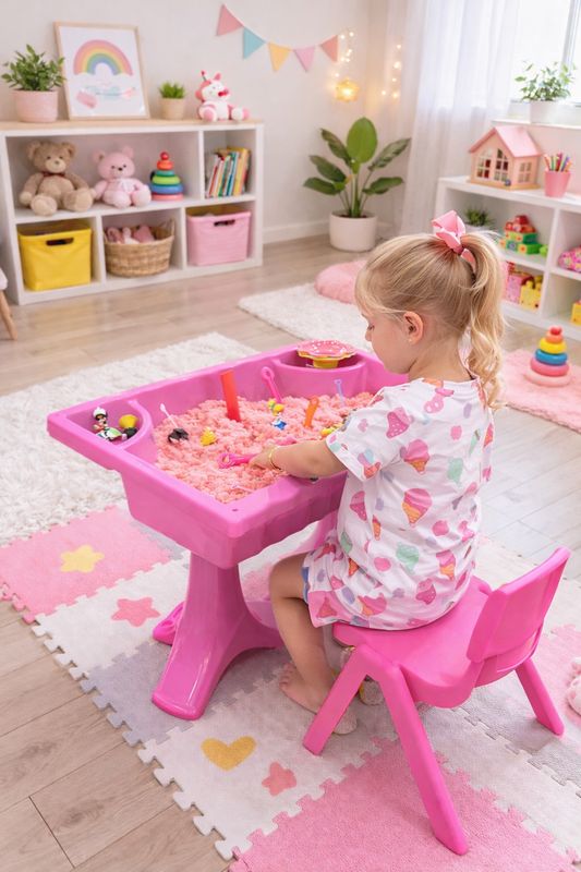 Large pink snow station