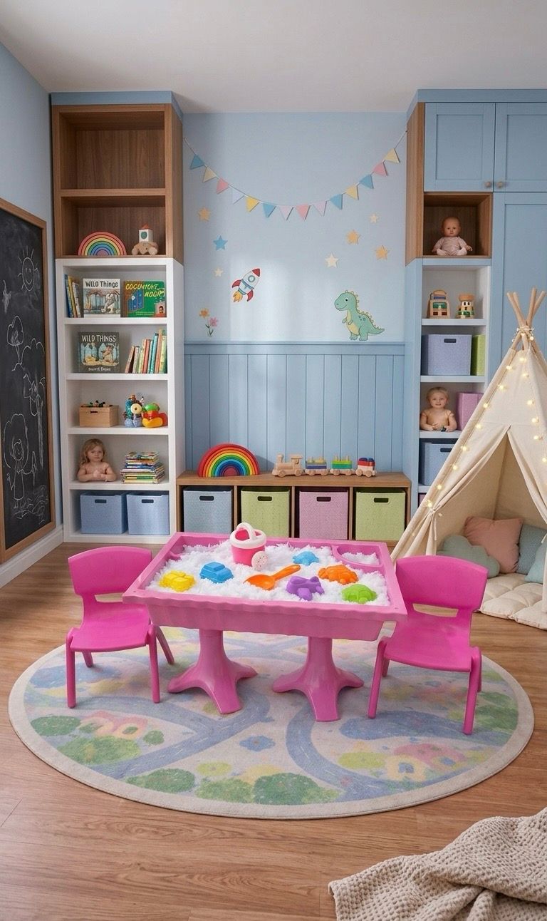 Large pink snow station