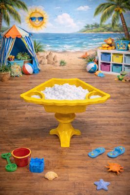 Yellow snow station with snow &amp; toys (no chairs)