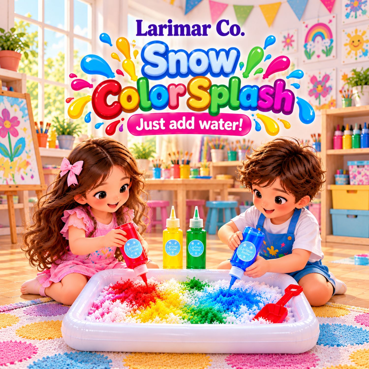 Snow color splash pool