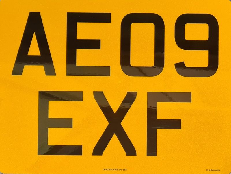 Standard printed road legal Motorcycle plate 9x7