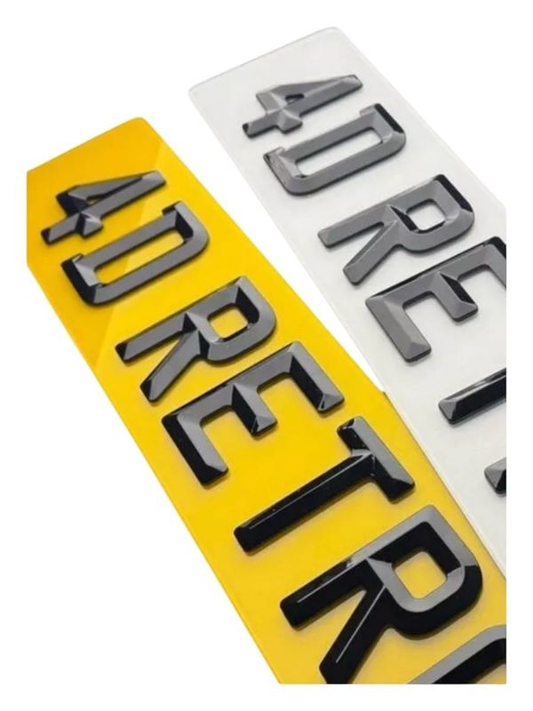 Retro Diamond Bevel Beveled Edge road legal car plates 520x111mm Metal Backed Metatek