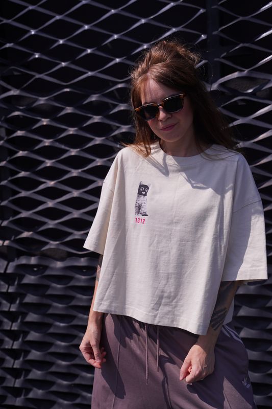 Crema pink flowers short women t-shirt