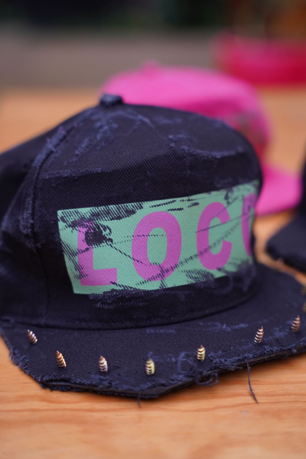 Snapback &#39;&#39;LOCO&#39;&#39;  with Cut-Off Brim and Screws