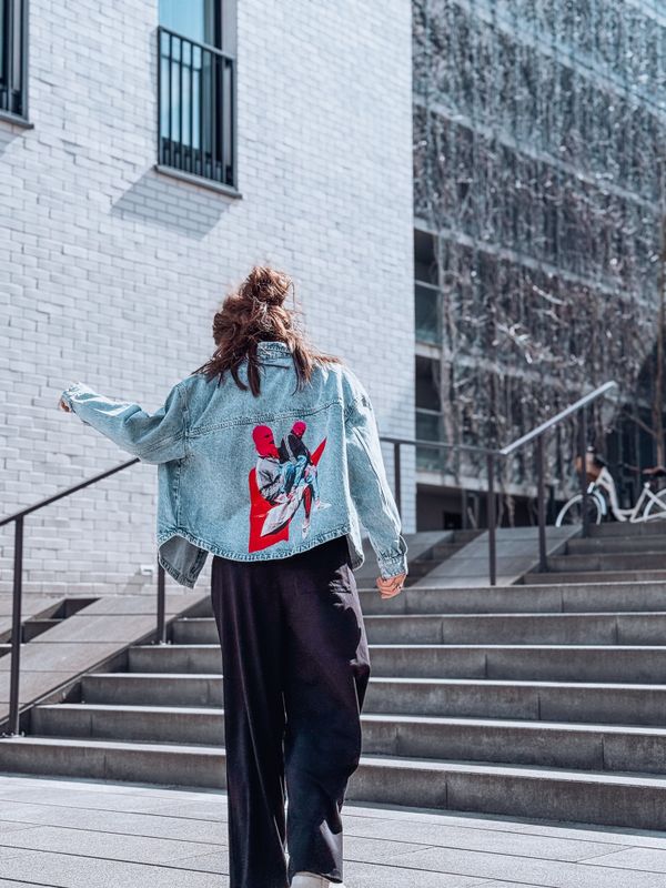 Jeans jacket romb for women