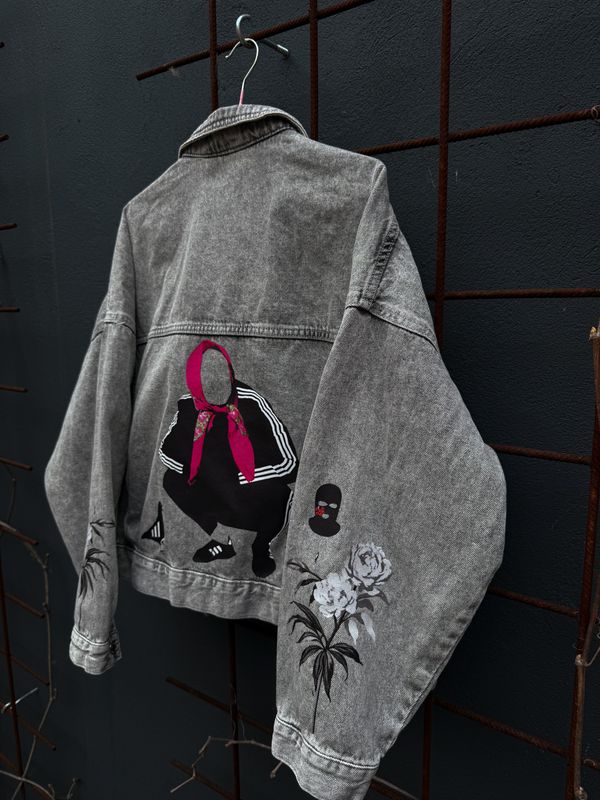 Jeans jacket dusty gray Babushka women