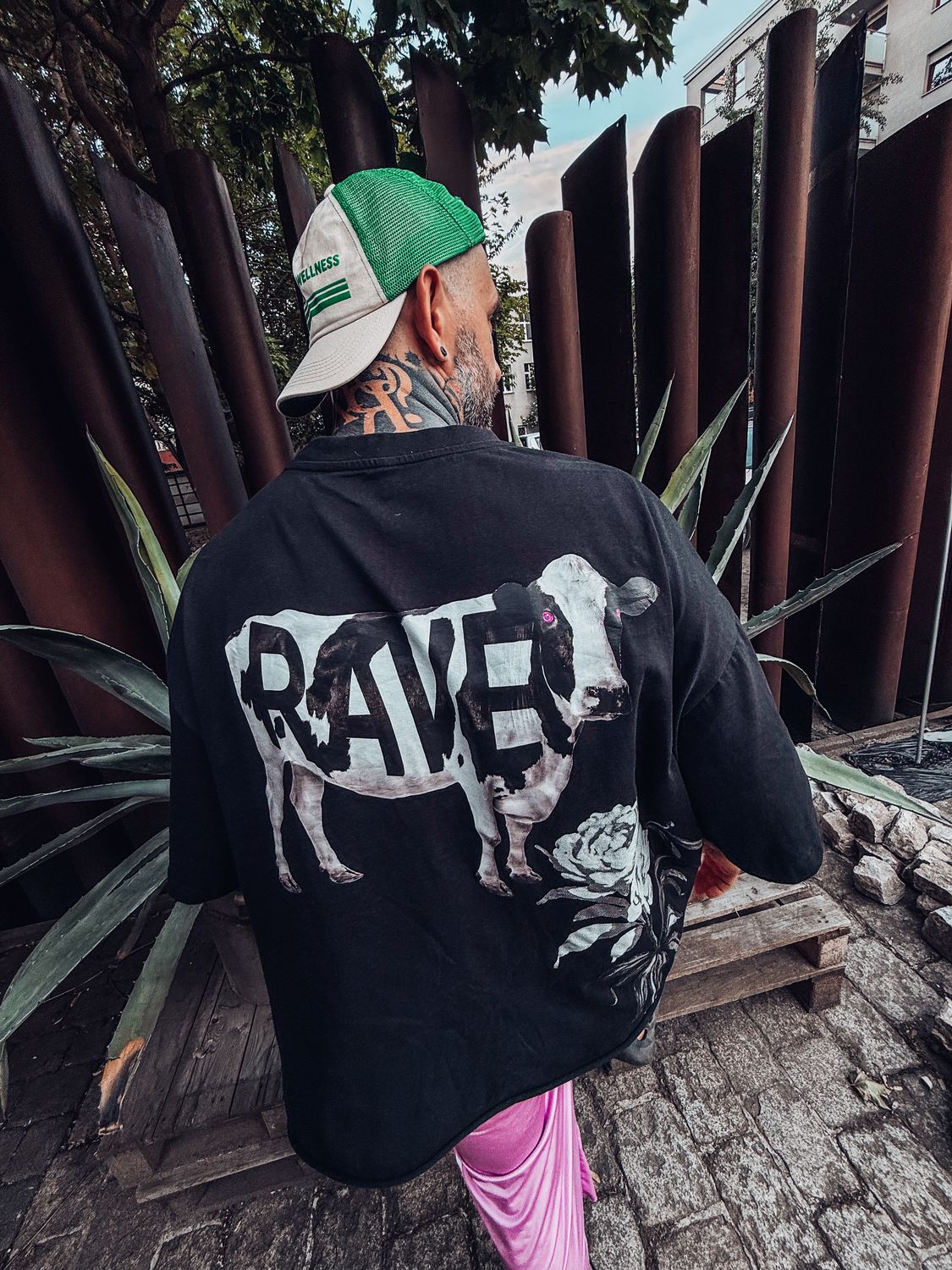 T-SHIRT "Black cow rave" SHORT OVERSIZED