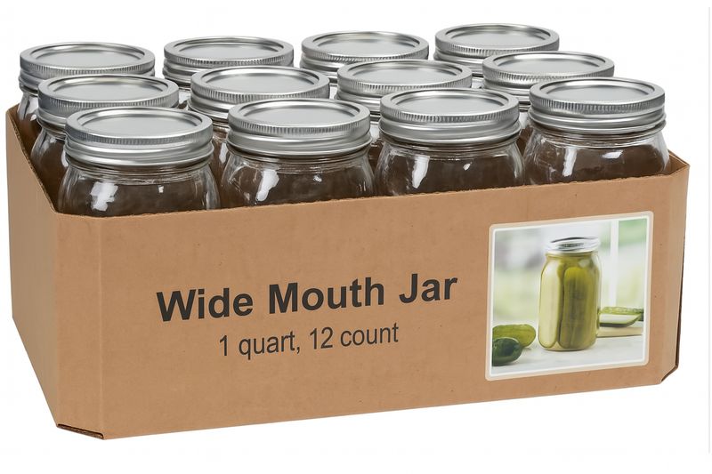 Jar, Quart Wide Mouth, 12 Count