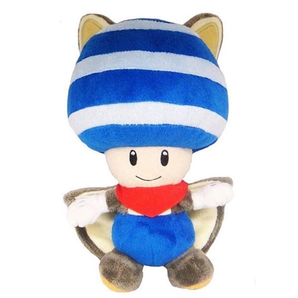 Super Mario Bros - Flying Squirrel  Blue Toad 8&quot; Plush
