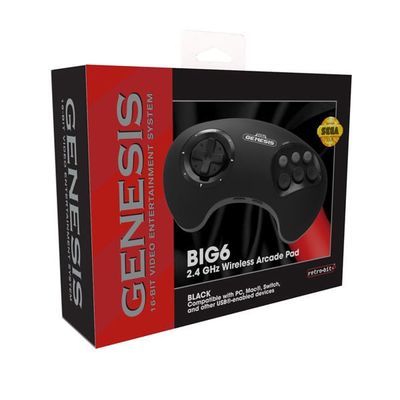 **CLEARANCE** retro-bit - Sega Genesis - Big 6 Control Pad [2.4GHz Wireless Controller]
