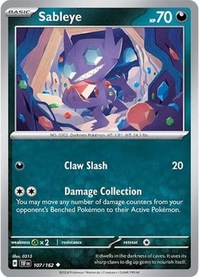 Sableye - 107/162 (Normal, Uncommon)