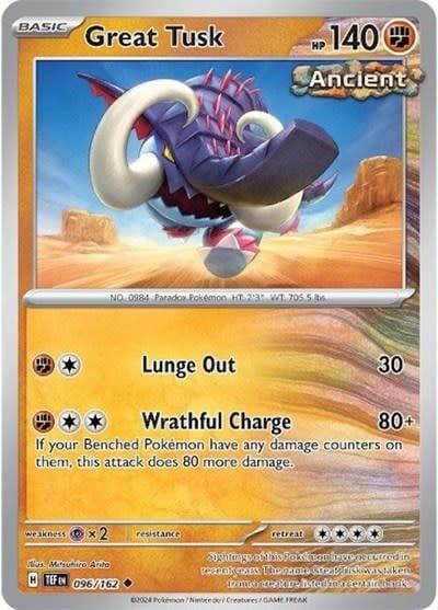 Great Tusk - 096/162 (Reverse Holofoil, Uncommon)