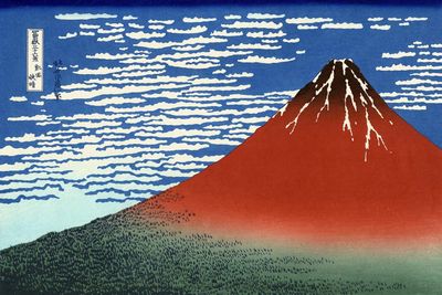 **CLEARANCE** Hokusai - Red Fuji Framed Print