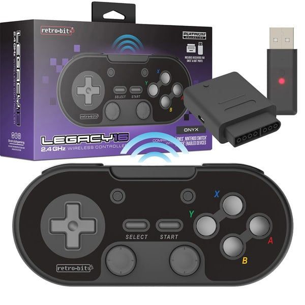 **CLEARANCE** retro-bit - Super Nintendo (SNES) - Legacy16 (Black) [2.4GHz Wireless Controller]