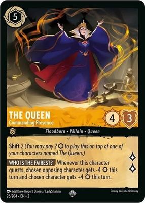 The Queen - Commanding Presence - 26/204 (Cold Foil, Super Rare)