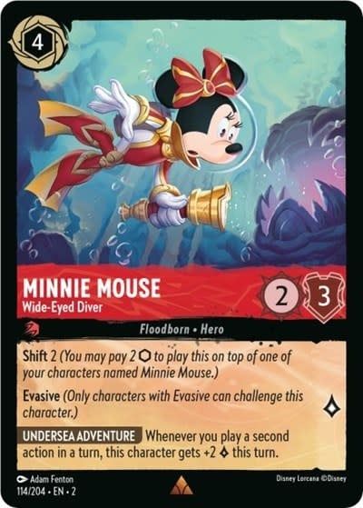 Minnie Mouse - Wide-Eyed Diver - 114/204 (Cold Foil, Rare)