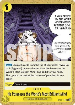 He Possesses the World&#39;s Most Brilliant Mind - OP07-114 (Normal, UC)